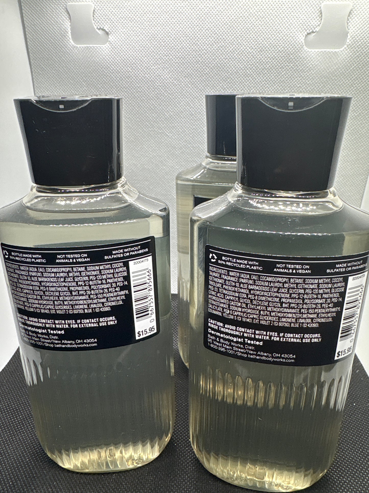 3PK Bath & Body Works Men's Graphite 3 In 1 Body Hair Face Wash 10 oz