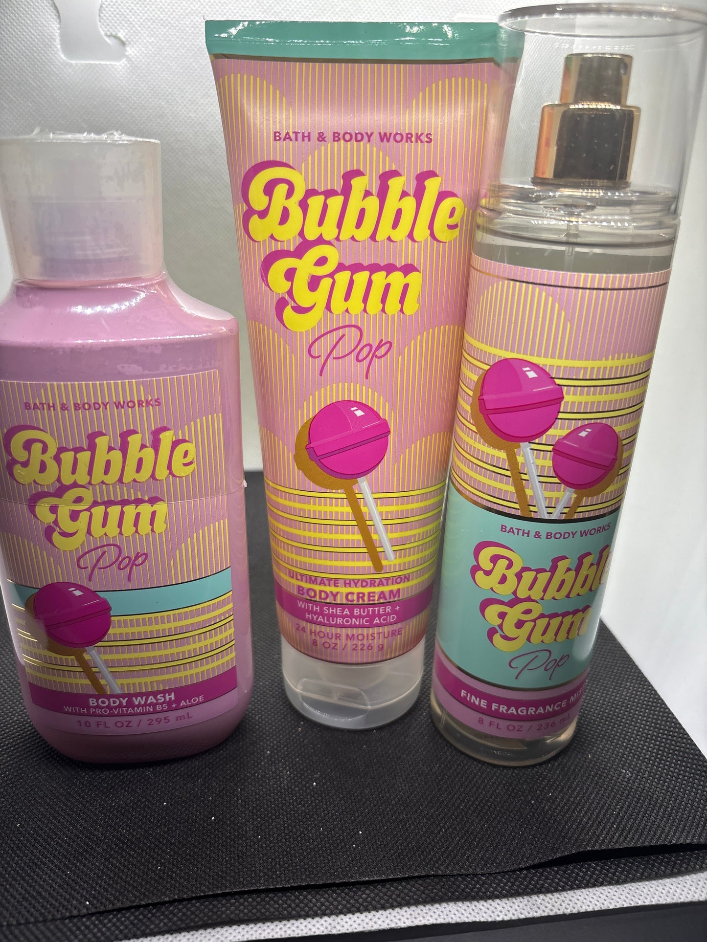 Bath & Body Works BUBBLEGUM POP Fine Fragrance Mist Shower Gel Body Cream Set