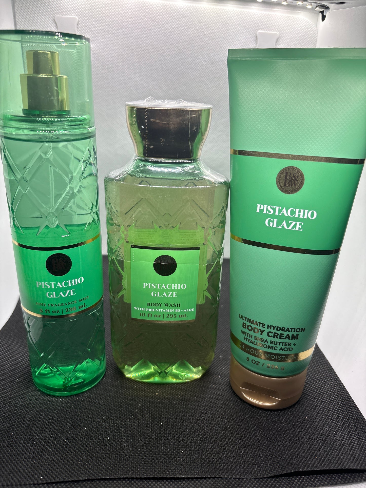 Bath & Body Works PISTACHIO GLAZE 3 Pc Set - Body Wash, Body Mist, Body Cream