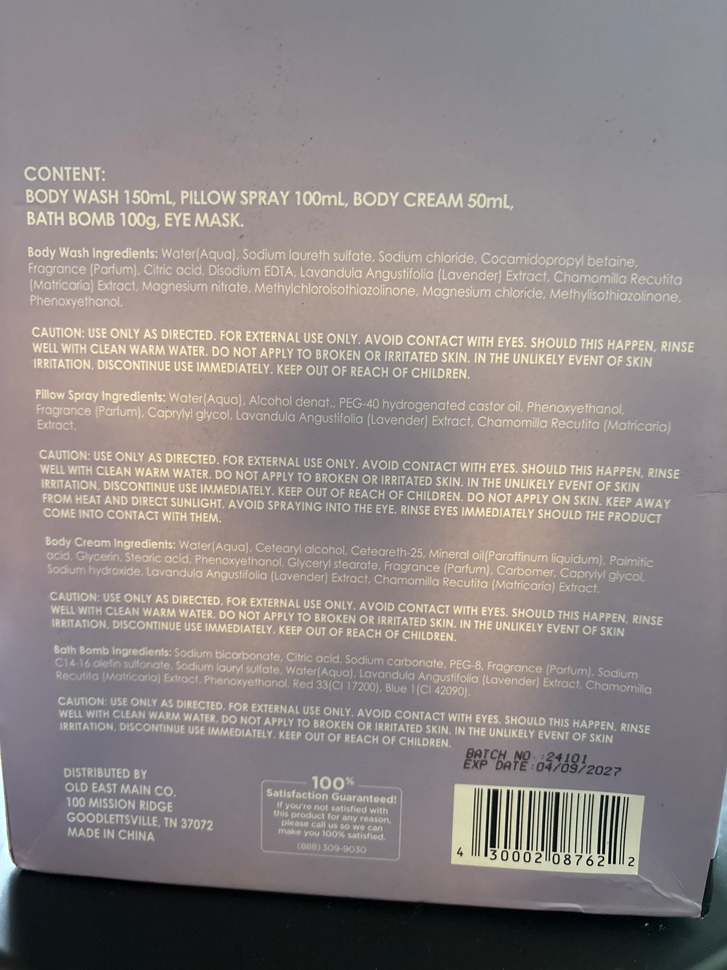 Studio Selection Good Night's Sleep Aromatherapy 5pc Set Lavender & Chamomile