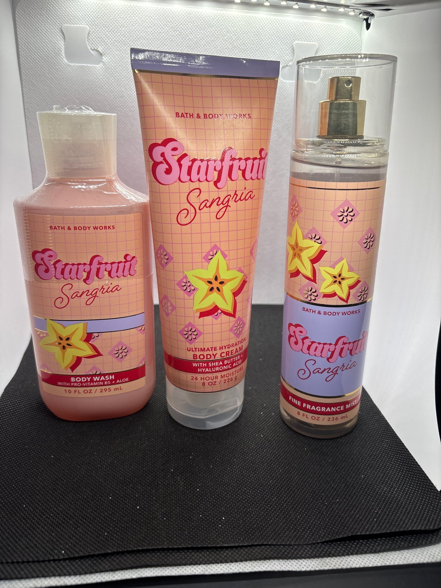 Bath & Body Works STARFRUIT SANGRIA Mist + Body Cream & Body Wash 3 PC