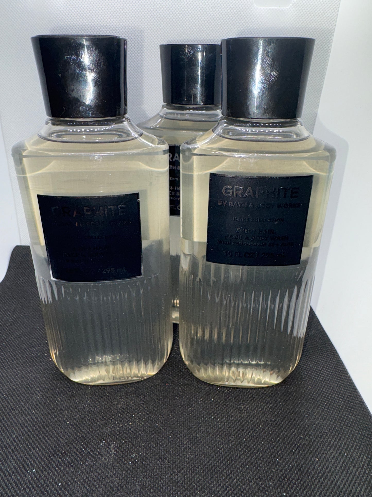 3PK Bath & Body Works Men's Graphite 3 In 1 Body Hair Face Wash 10 oz