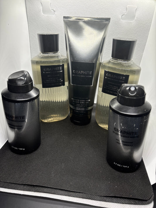 Bath & Body Works Set • GRAPHITE for Men • Body Wash, Cream & Spray