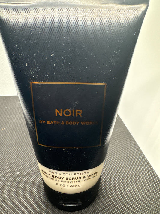 Bath & Body Works Noir Men's Collection 2 in 1 Body Scrub & Wash 8 oz New